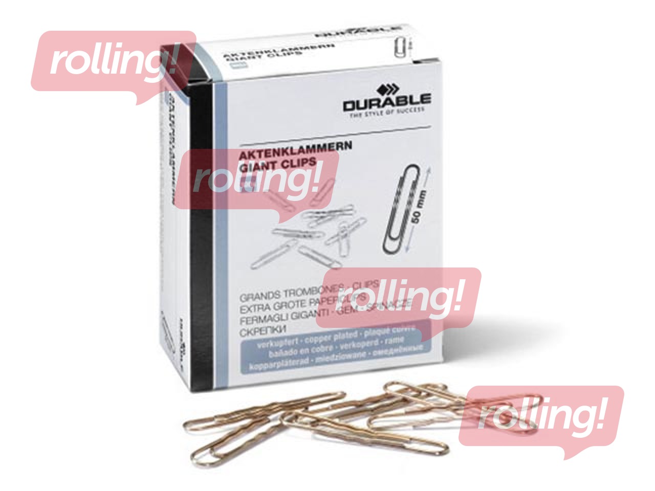 Binder clips Durable, wavy, copper color, 50mm, 100 pcs.
