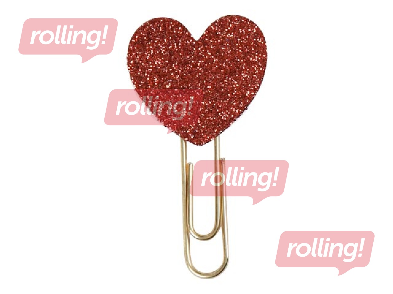 Metal paperclips, hearts, 30mm, 6 pcs.