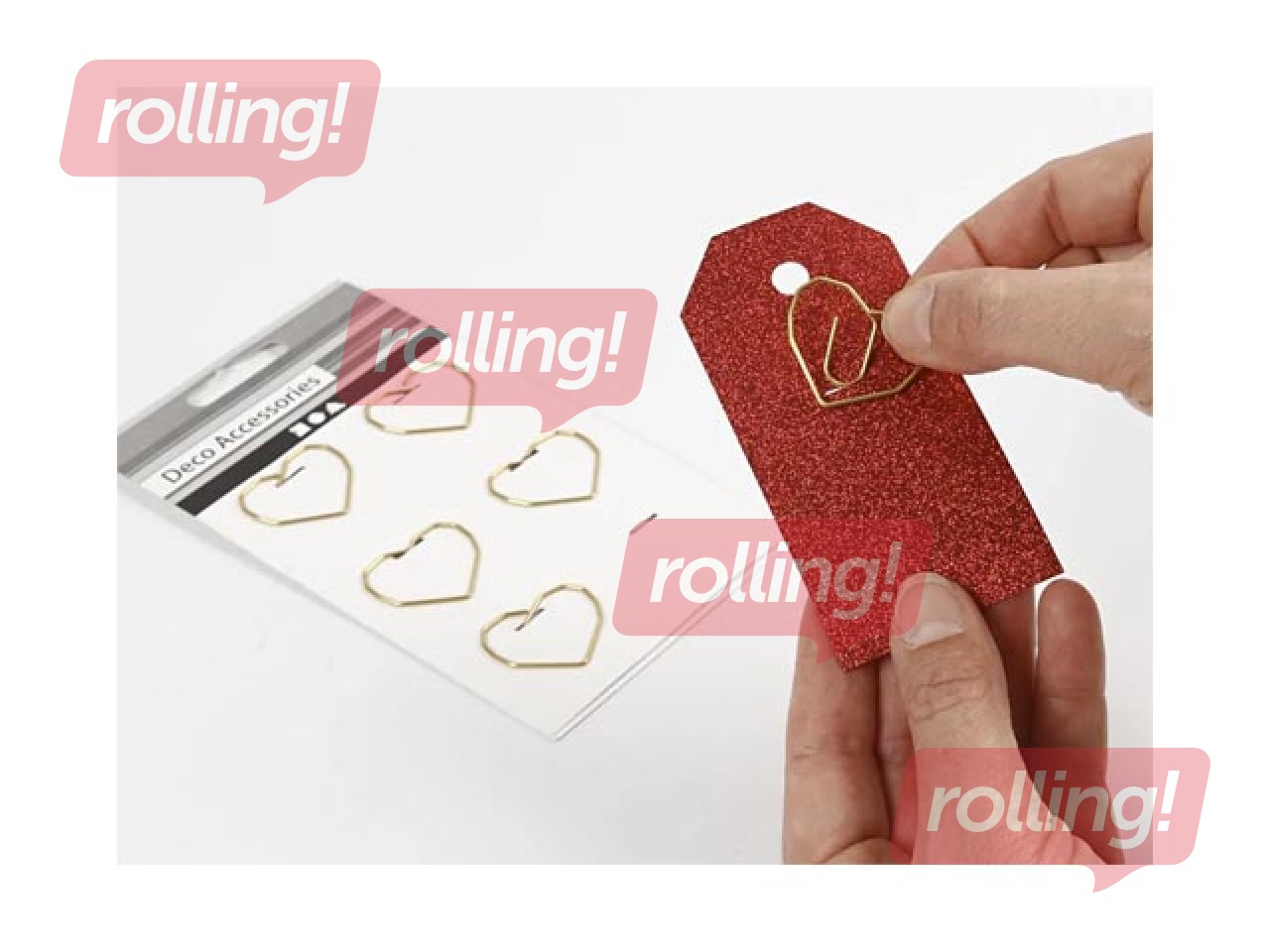 Saspraudes Sirds, zelta, 30x20mm, 6 gab.