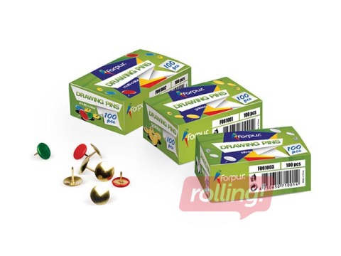 Кнопки Forpus, металические, золотистые, 9.5мм, 100 шт.