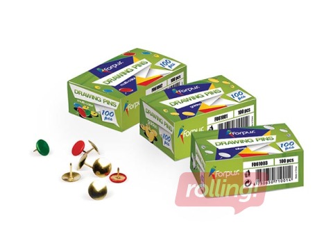 Knopkad Forpus, metall, värvilised, 9.5mm, 100 tk.