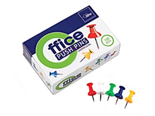 Kaardinõelad korktahvlile, värvilised, 100 tk.