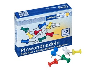 Кнопки для пробковой доски Office Point, цветные, 60 шт.