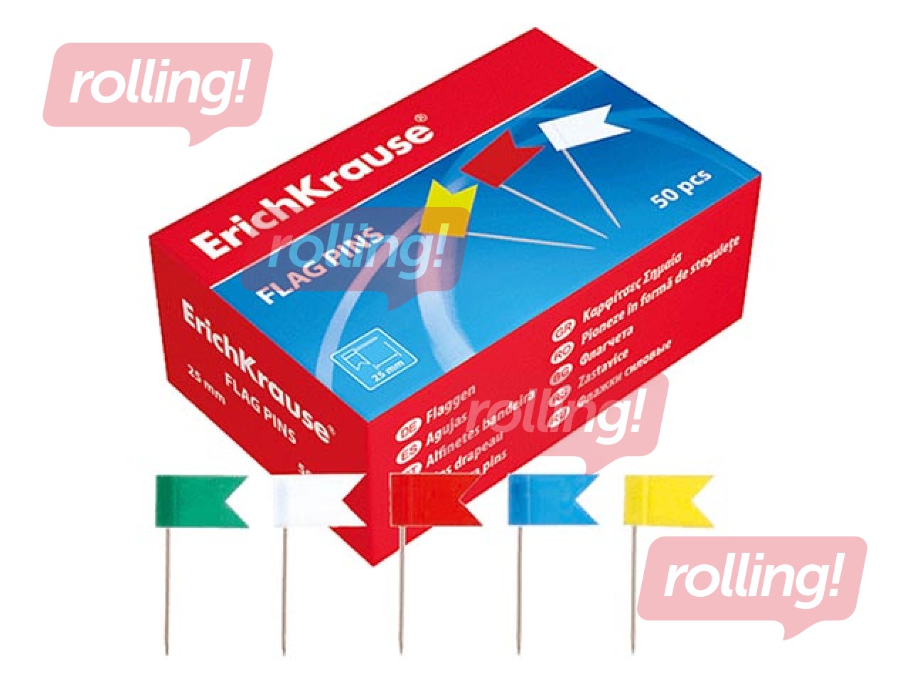 Piespraudes korķa tāfelei ErichKrause, krāsainas, 50 gab.