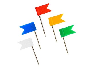 Кнопки флажки для досек ALCO, цветные, 20 шт.