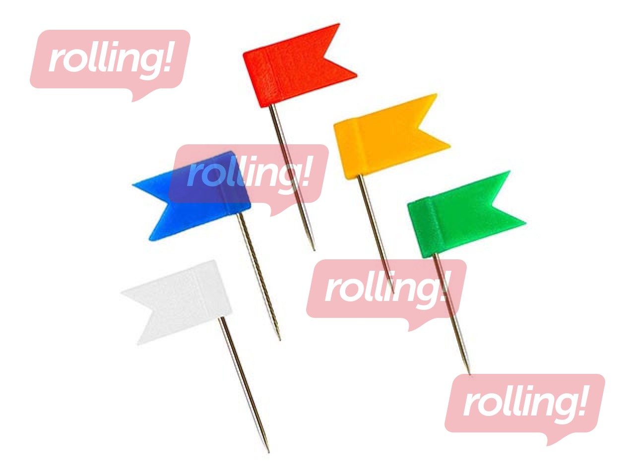 Piespraudes tāfelei karodziņi ALCO, krāsainas, 20 gab.