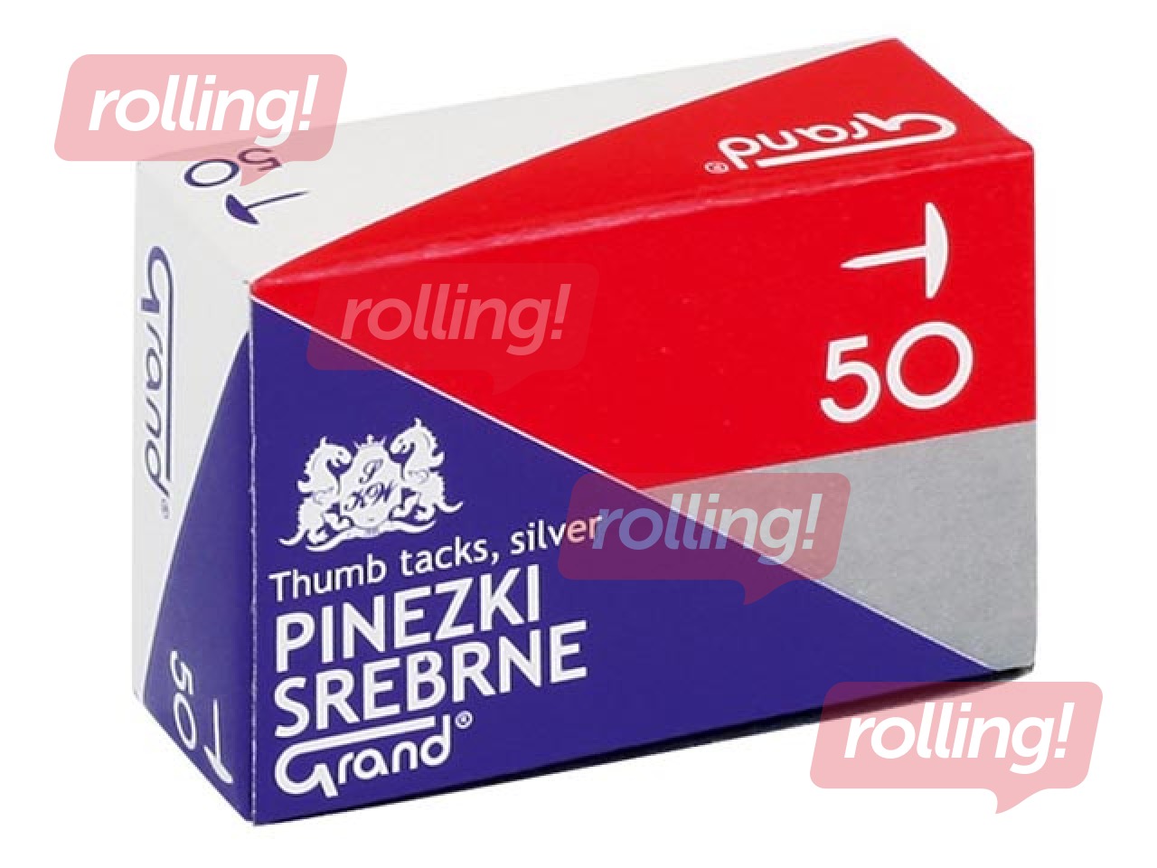 Drawing pins Grand, silver, 50 pcs.