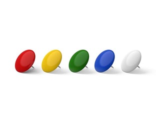 Drawing pins ErichKrause, metal, coloured, 15mm, 12 pcs.
