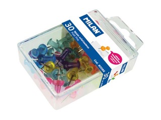 Push pins for cork board Milan, translucent, 30 pcs.
