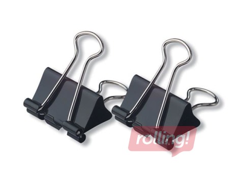 Klipši papīram Concorde, 15mm, melni, 12 gab.