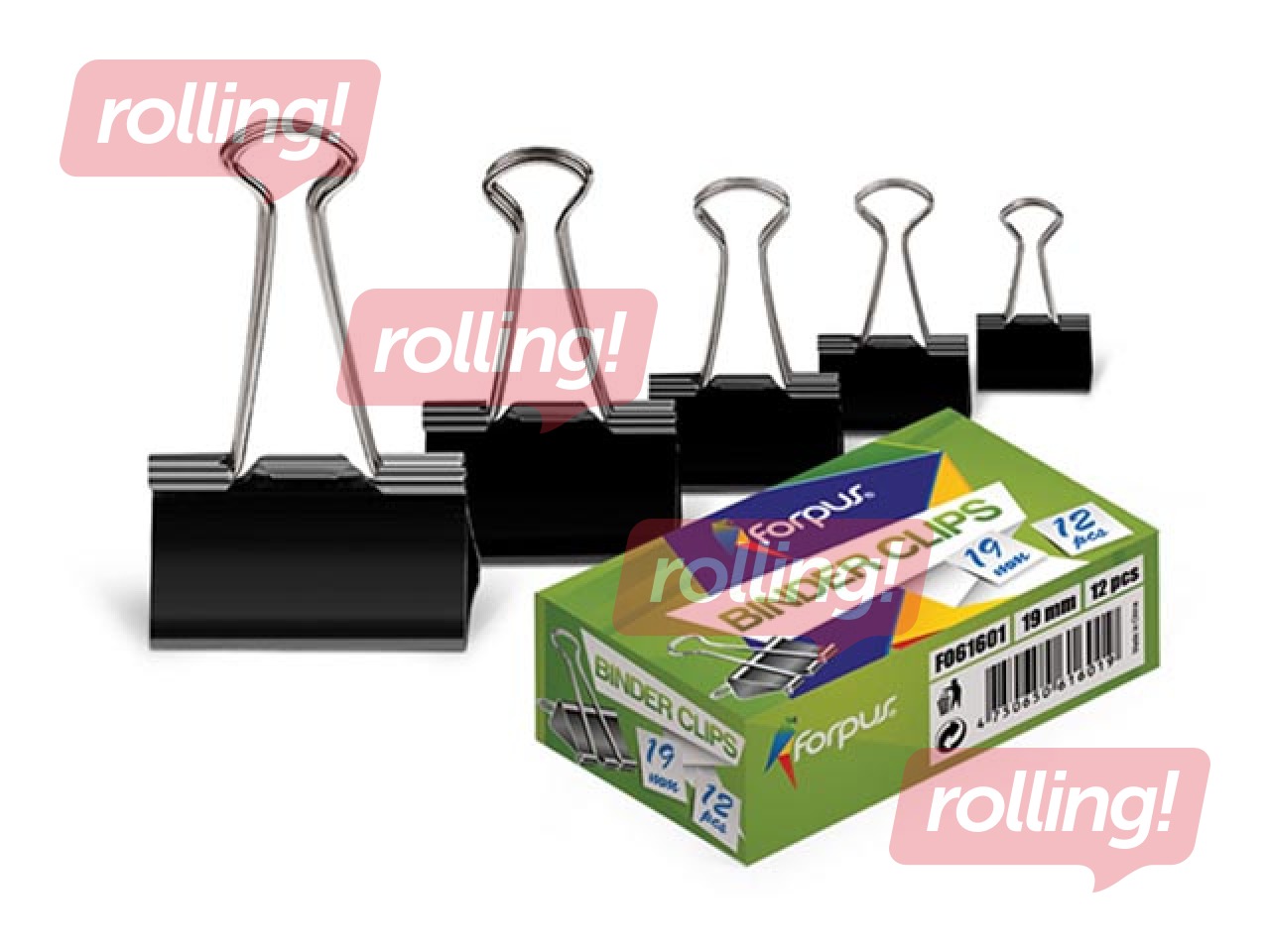 Зажимы для бумаги Forpus, 19мм, 12 шт.