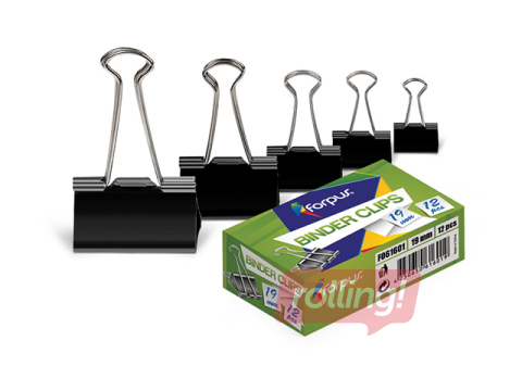 Binder Clips Forpus, 50mm, black, 12 pcs.