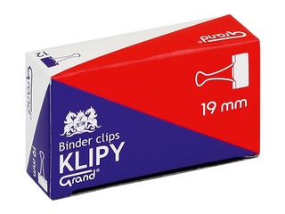 Paper Double clip Grand, black, 19mm, 12 pcs.