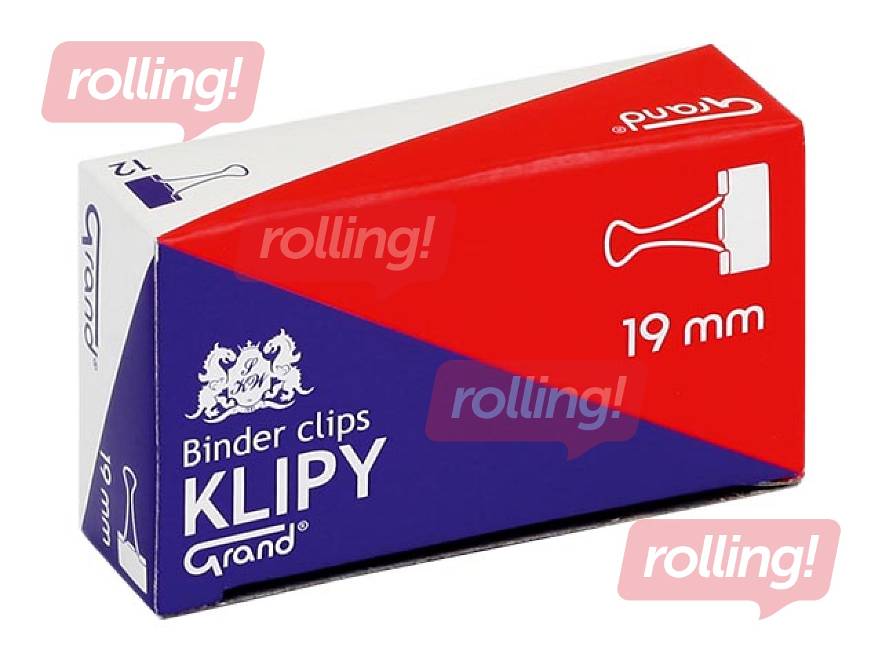 Зажимы для бумаги Grand, чёрные, 19мм, 12 шт.