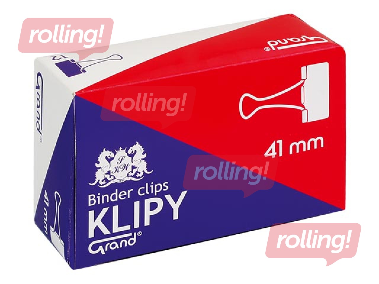 Klipši papīram Grand, 41mm, melni, 12 gab.