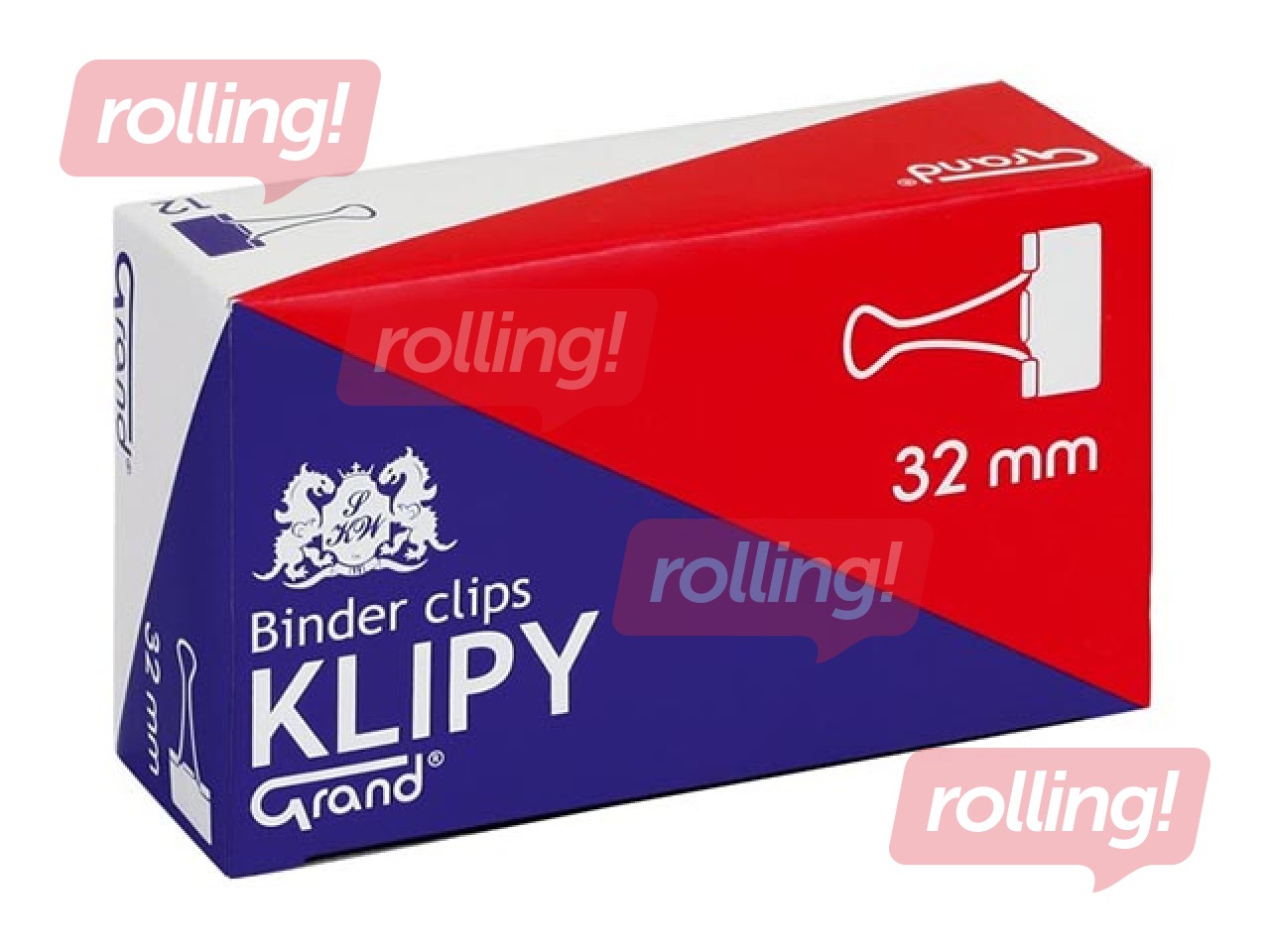 Klipši papīram Grand, melni, 32mm, 12 gab.