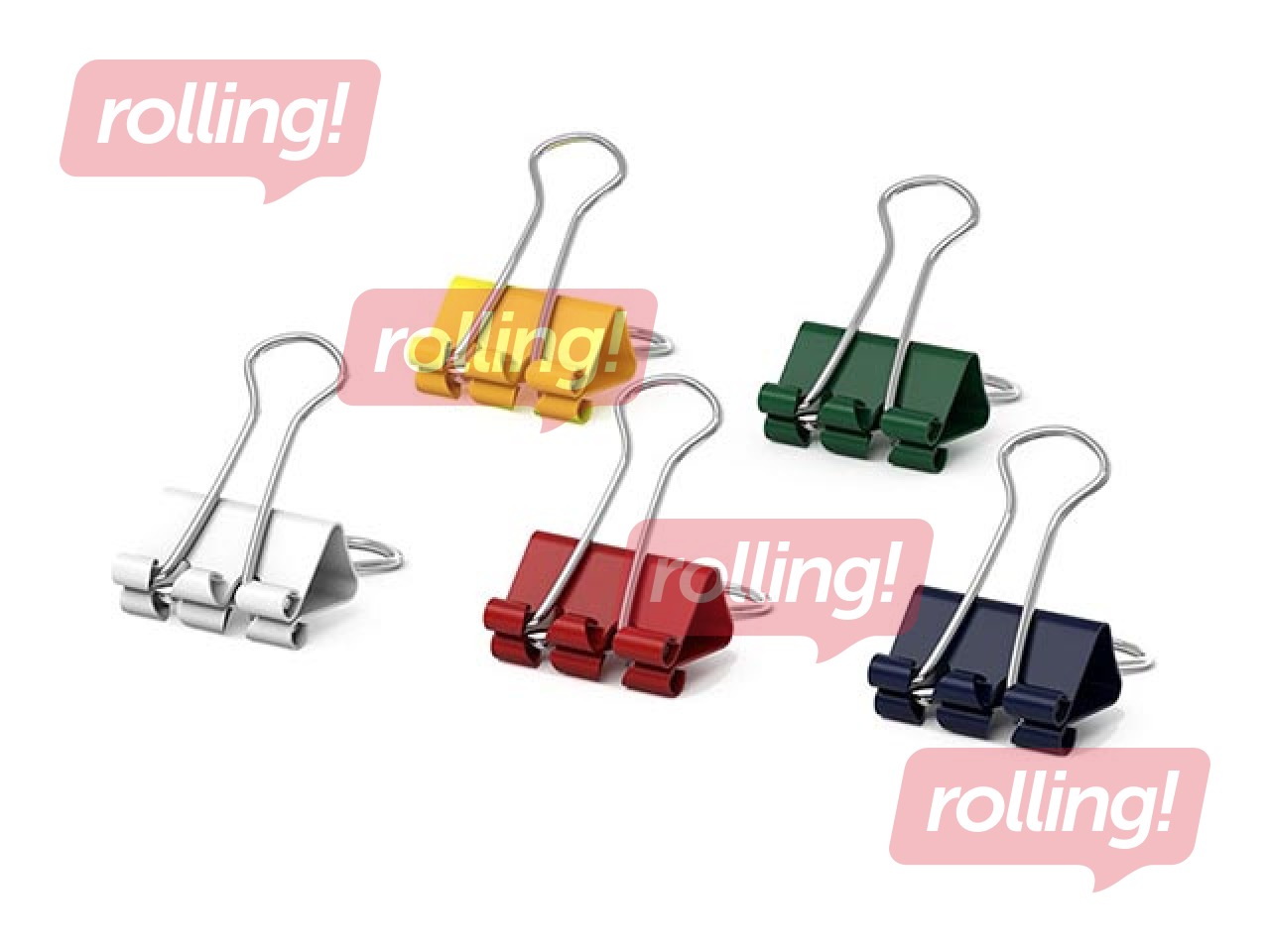 Klambrid ErichKrause, 15mm, värvilised, 12 tk.