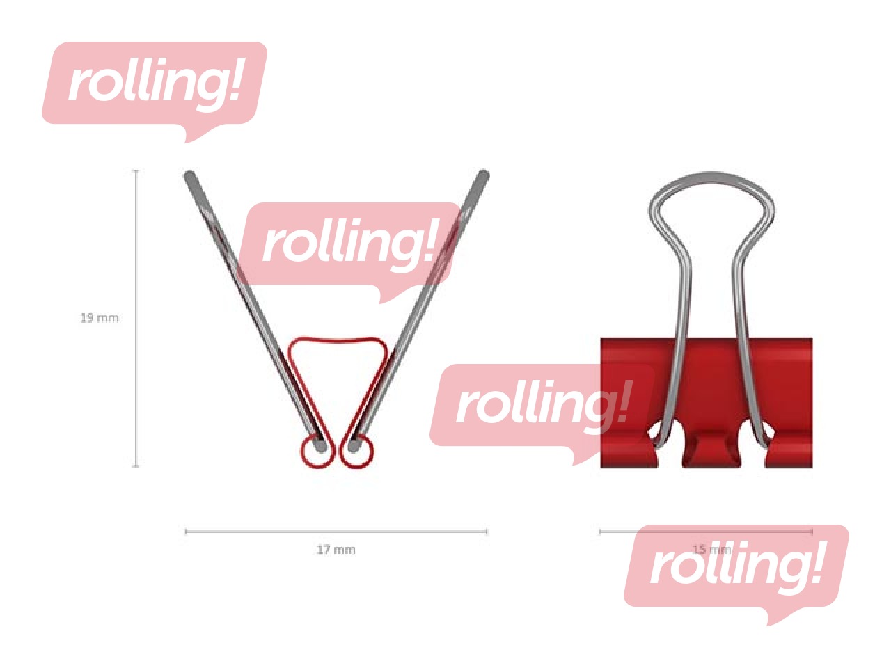 Klambrid ErichKrause, 15mm, värvilised, 12 tk.