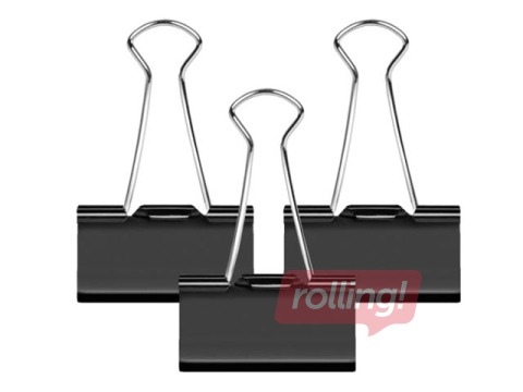 Klipši papīram Forofis, 41mm, melni, 12 gab.