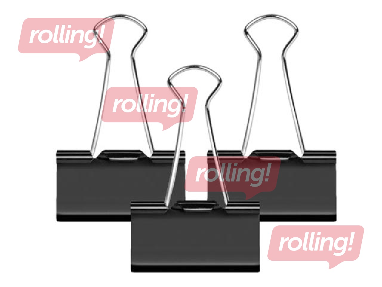 Klipši papīram Forofis, 41mm, melni, 12 gab.