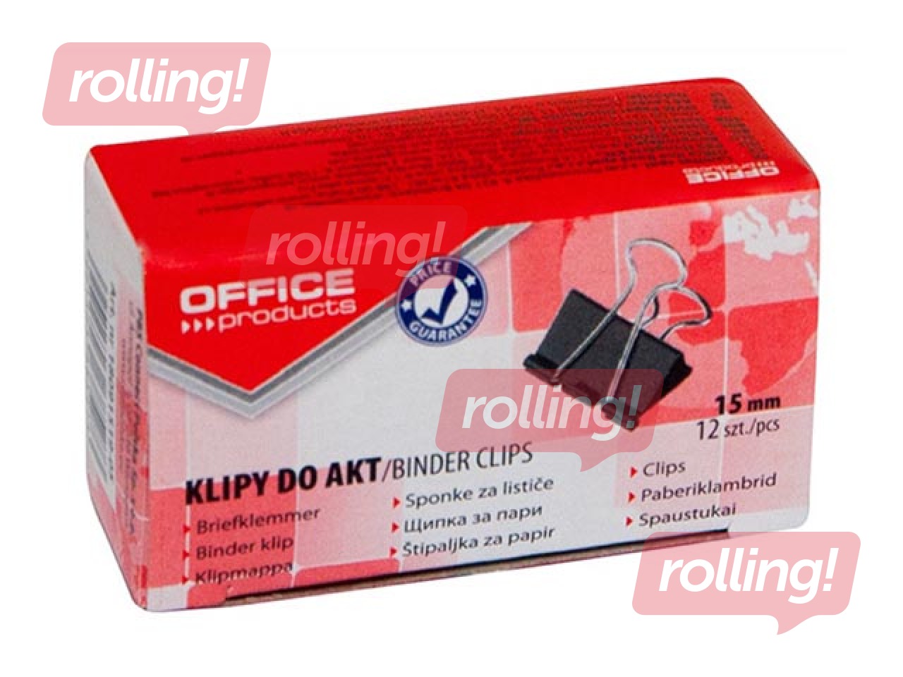 Binder Clips Office Products, 15mm, black, 12 pcs..