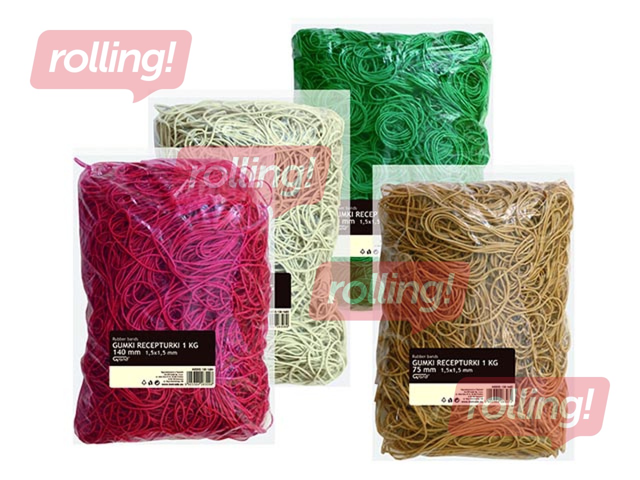 Naudas gumijas, bēšas, 140mm, 1kg