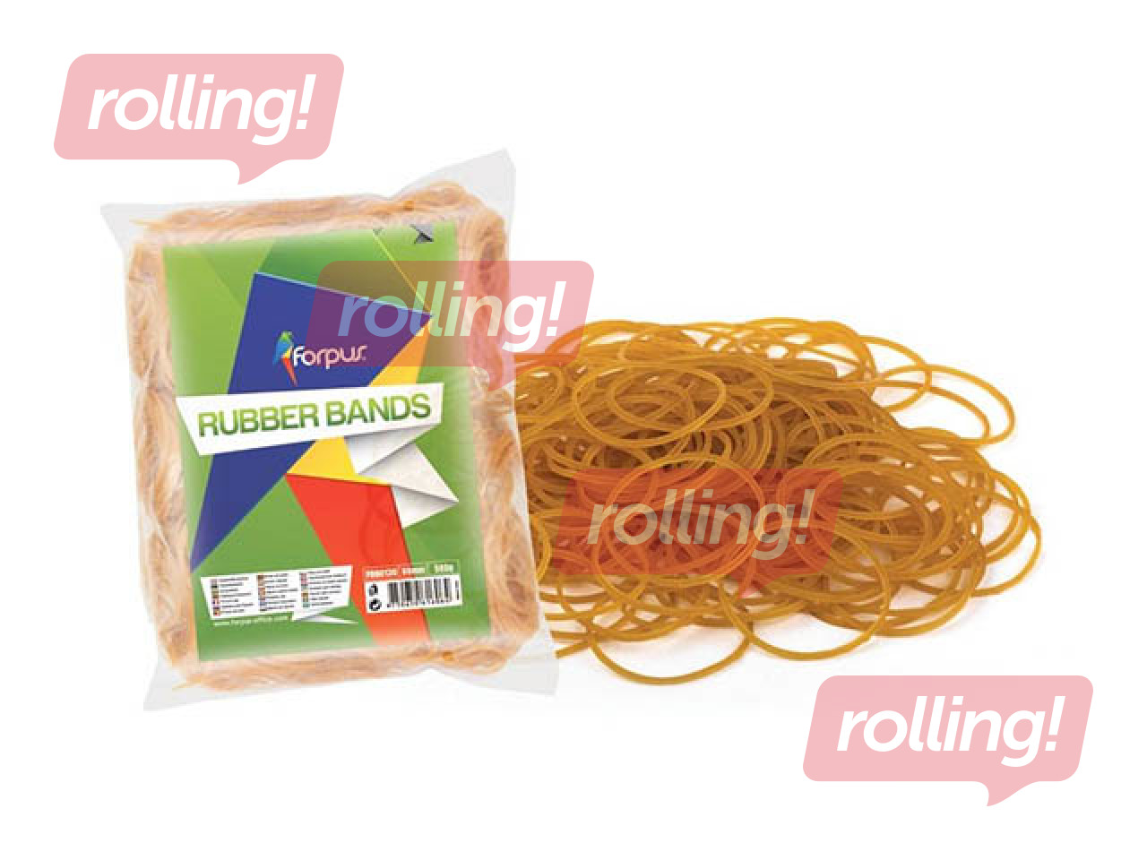 Rubber bands Forpus, natural, 60mm, 500g