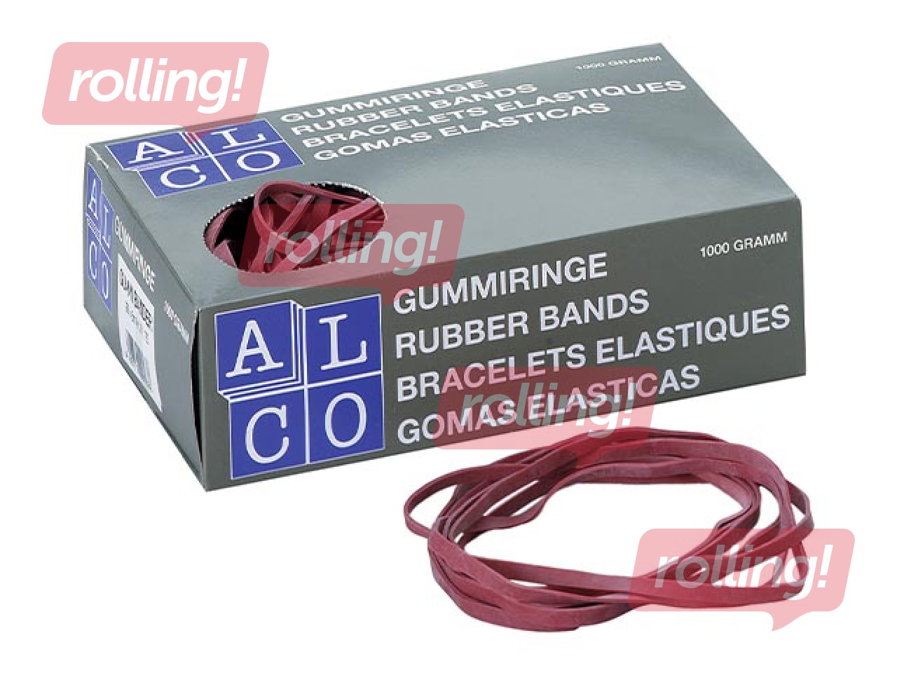 Naudas gumijas Alco, sarkanas, 130x10mm, 1kg