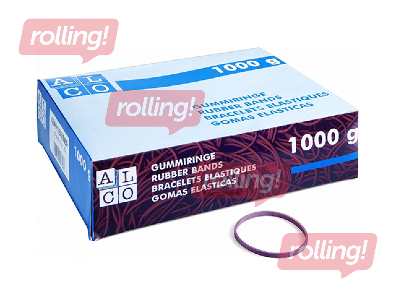 Naudas gumijas, Alco, 65 mm, 1 kg, sarkanas