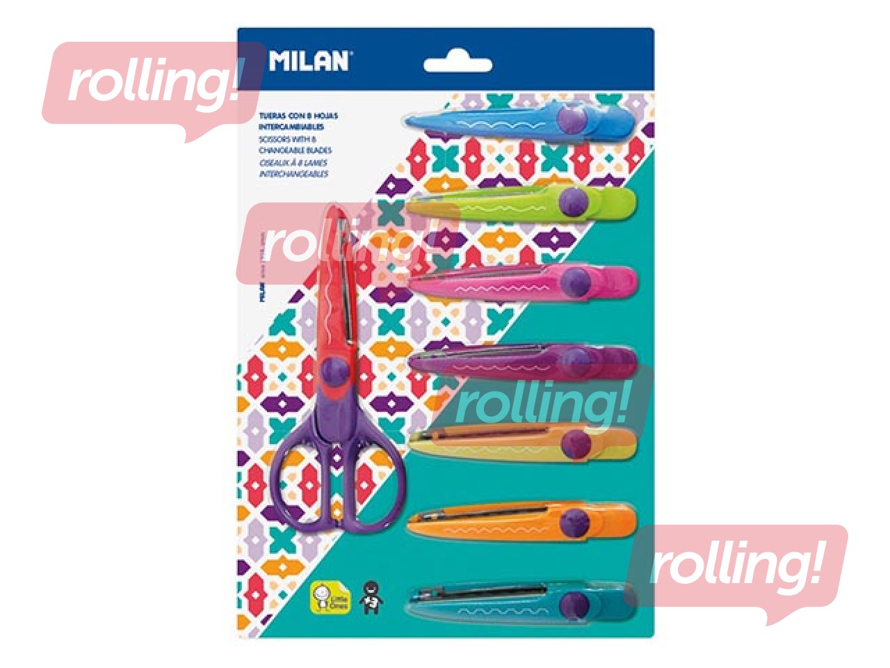 Scissors Milan Zig-Zag  with 8 interchangeable blades 16 cm