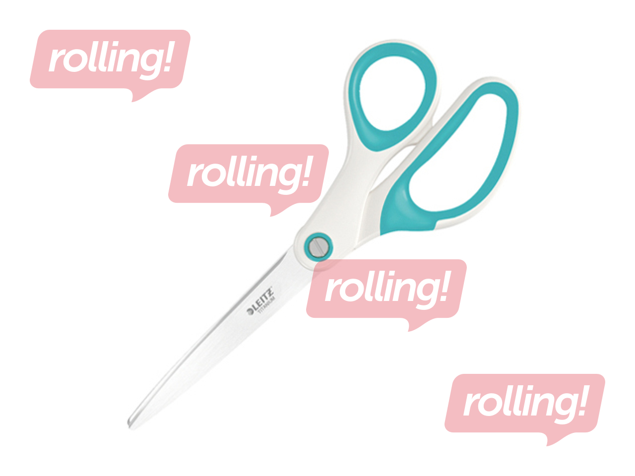 Šķēres Leitz WOW, titāna, ledus zilas, 20.5cm