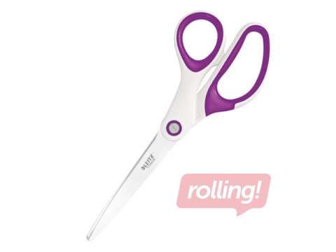Scissors Leitz WOW, titanium, purple, 20.5cm