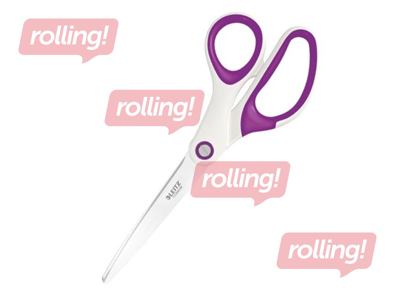 Scissors Leitz WOW, titanium, purple, 20.5cm