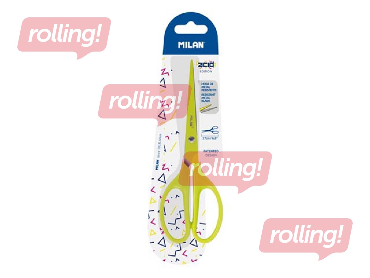 Šķēres Milan Acid, dzeltenas, 17cm