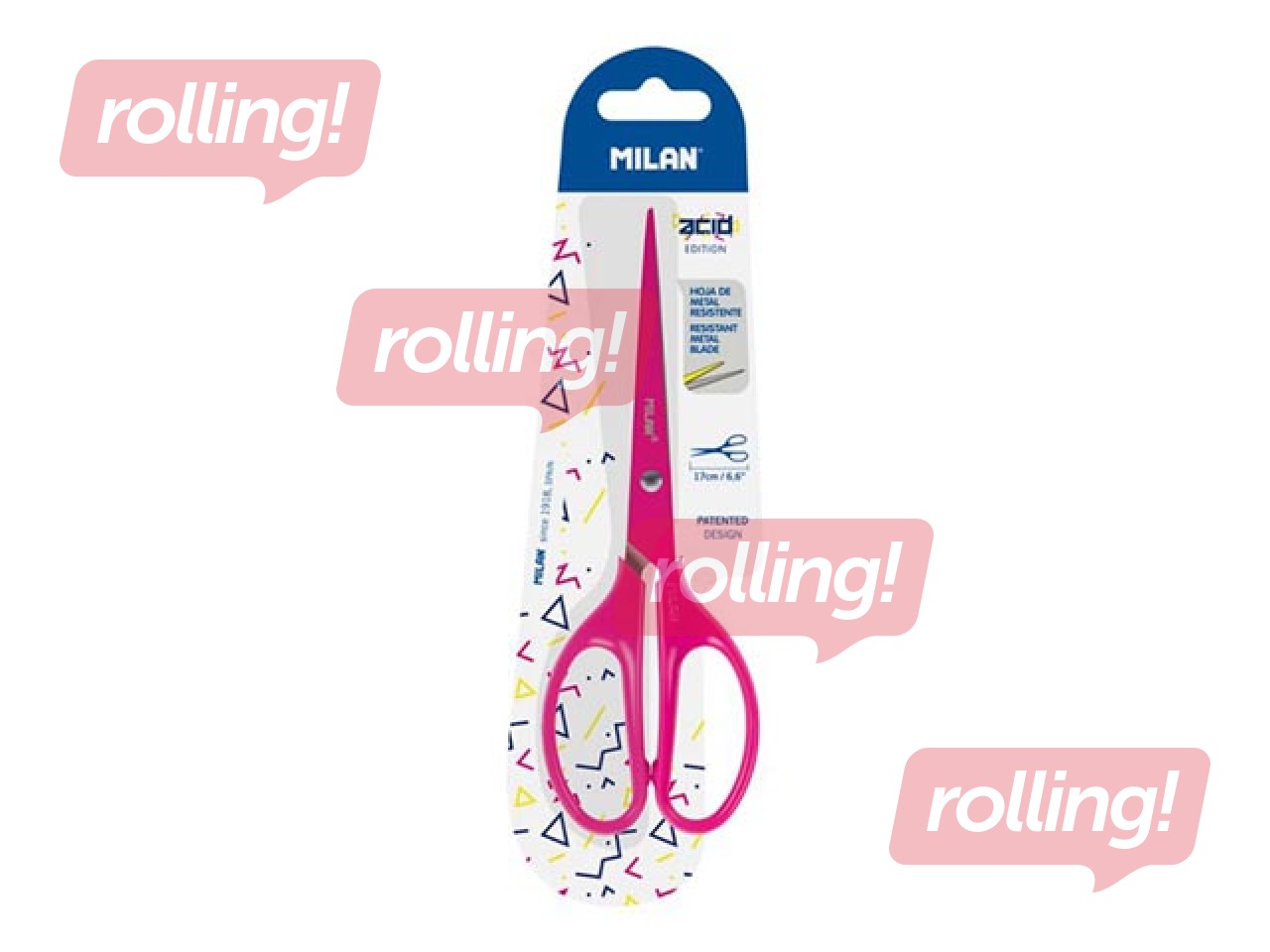 Ножницы  Milan Acid, розовые, 17см