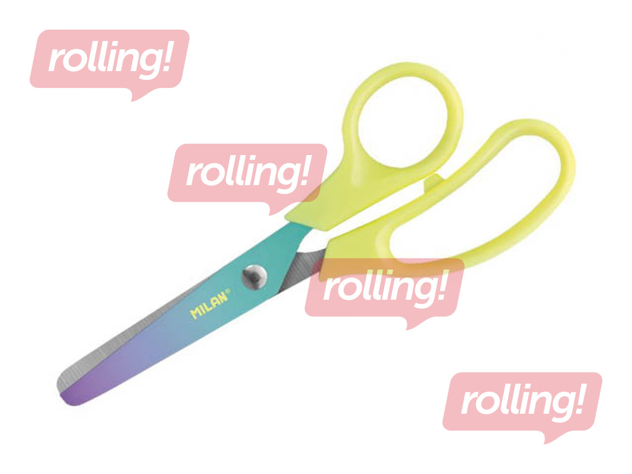 Šķēres bērniem Milan Sunset, dzelteni rokturi, 13.4cm