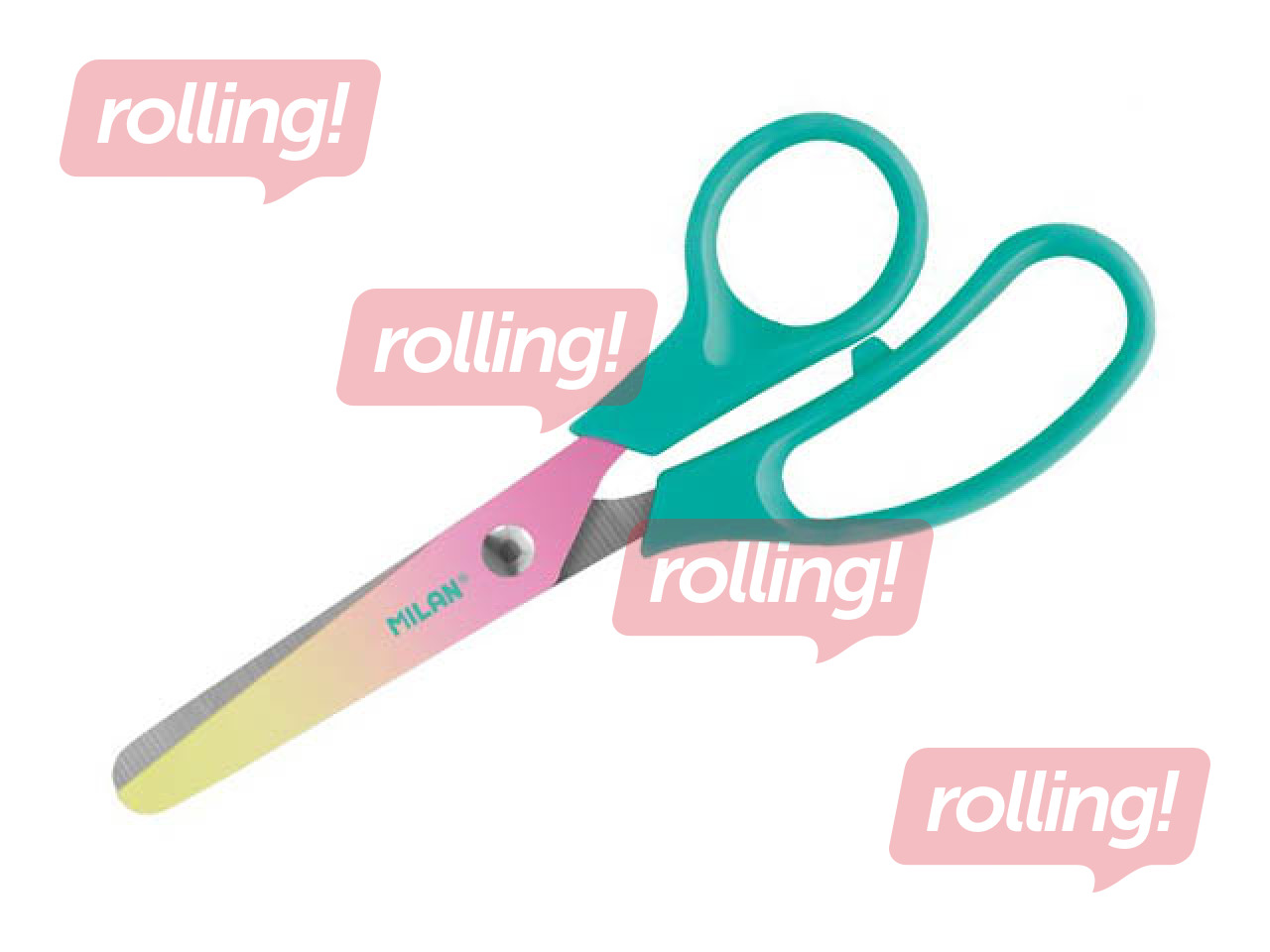 Šķēres bērniem Milan Sunset, tirkīza rokturi, 13.4cm