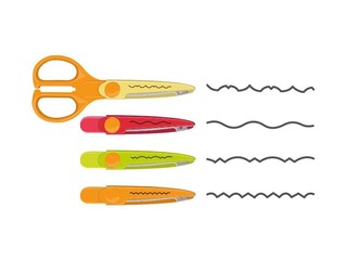 Šķēres bērniem Milan Zig-zag, maināmi asmeņi, 16cm