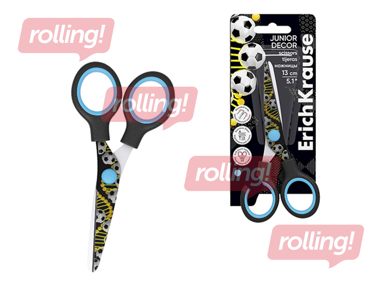 Šķēres bērniem ErichKrause, Sport DNA, 13cm