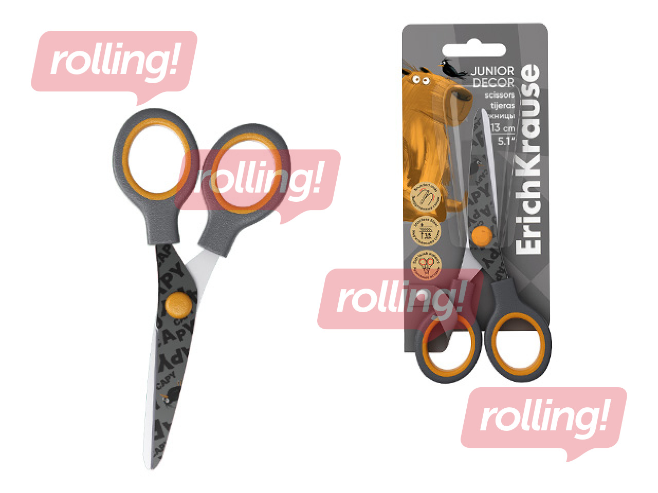 Children's scissors ErichKrause, Happy Capy, 13cm