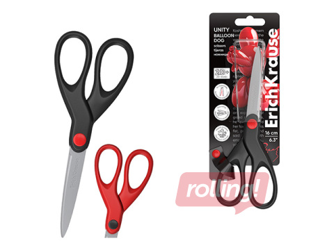 Ножницы ErichKrause, Unity Balloon Dog, красные, 16см
