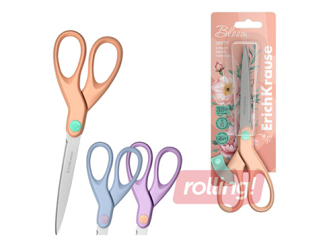 Šķēres ErichKrause, Unity Pastel Bloom, zilas, 18cm