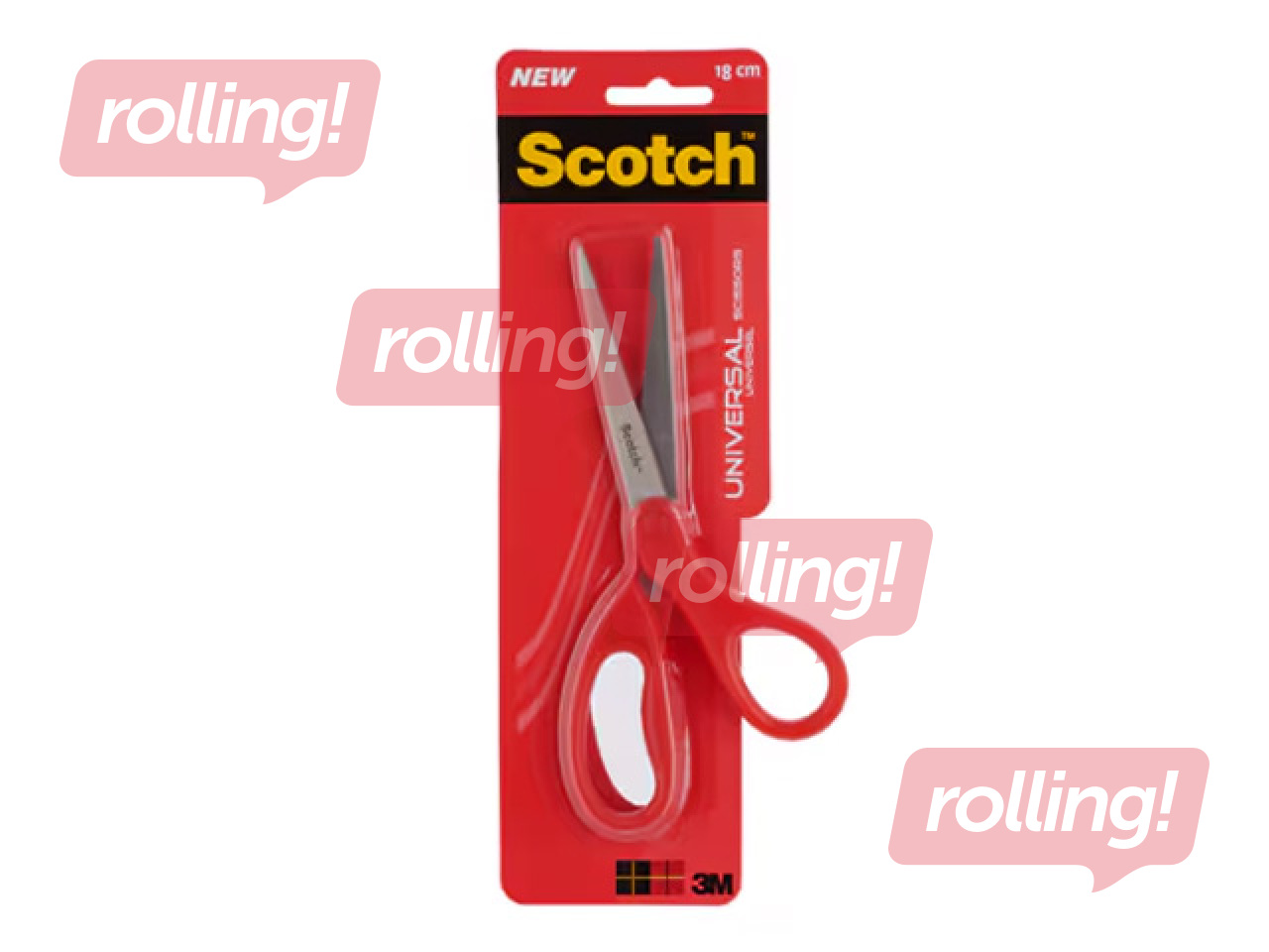 Šķēres Scotch Universal, 18 cm, sarkanas