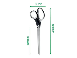 Šķēres Leitz, titāna, 26cm, melnas