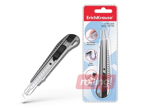 Нож канцелярский ErichKrause, металлический, 9мм