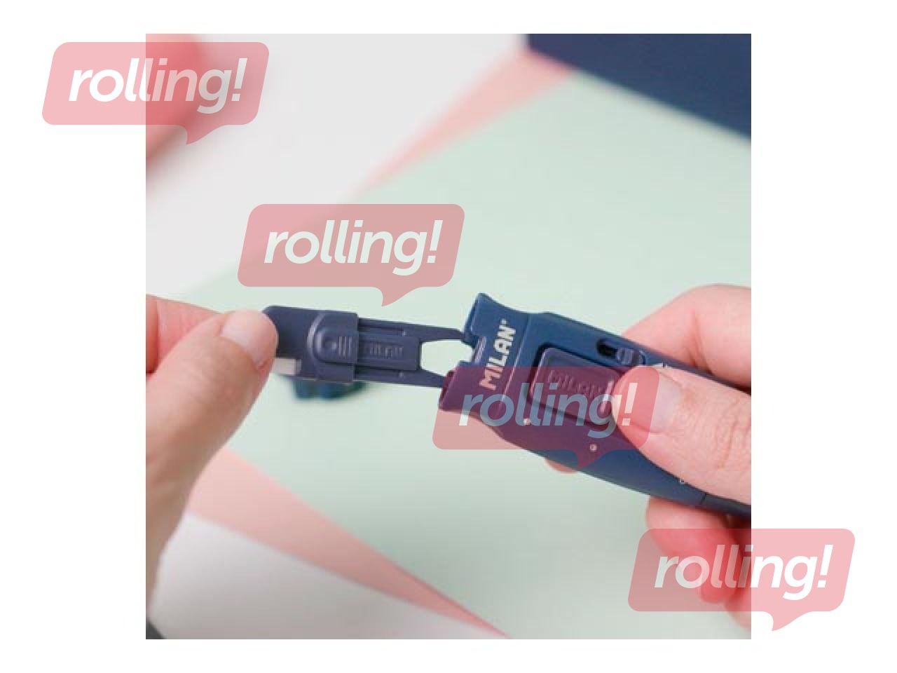 Blade cutter Milan, Stick, with ceramic blade, navy blue