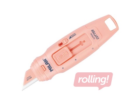 Канцелярский нож Milan, Stick, с керамическим лезвием, розовый