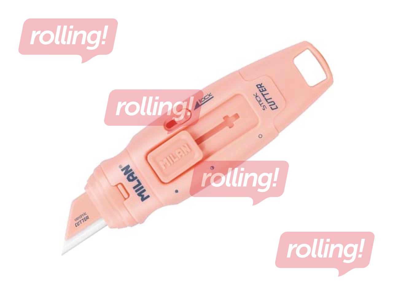 Канцелярский нож Milan, Stick, с керамическим лезвием, розовый