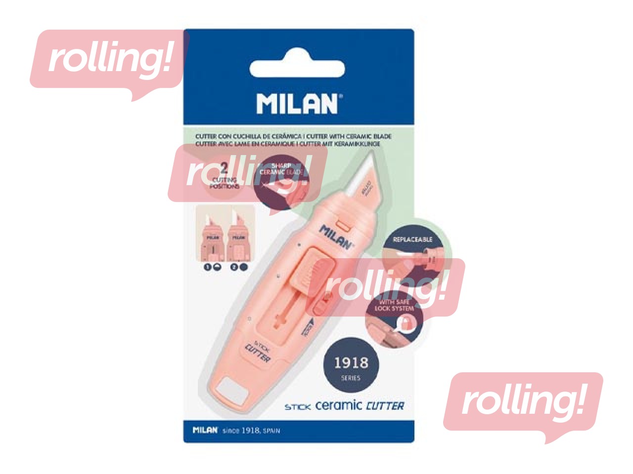 Nazis kancelejas Milan, Stick, ar keramikas asmeni, rozā