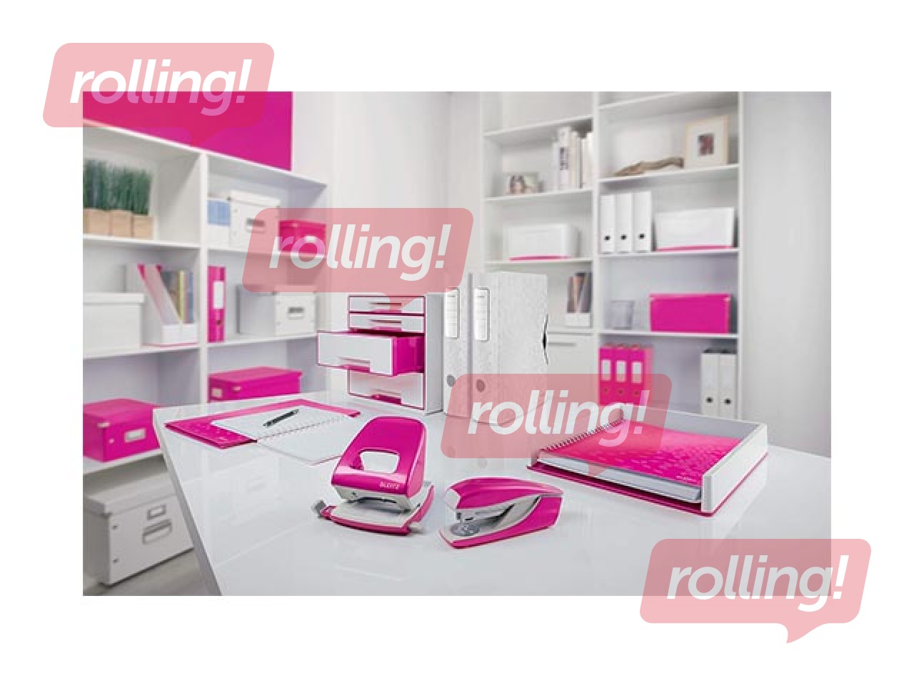 Klammerdaja Leitz 5502 WOW, 30 lehte, roosa